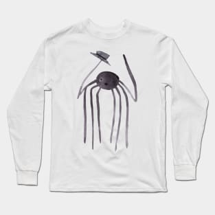 Watercolor Tall Top Hat Spider Long Sleeve T-Shirt